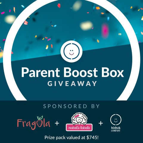 We are announcing our Parent Boost Box Giveaway! With sponsors from Fragola, Mabel's Labels and Kids & Company!