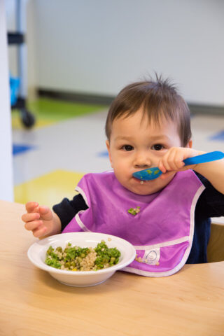 eating healthy meal at daycare