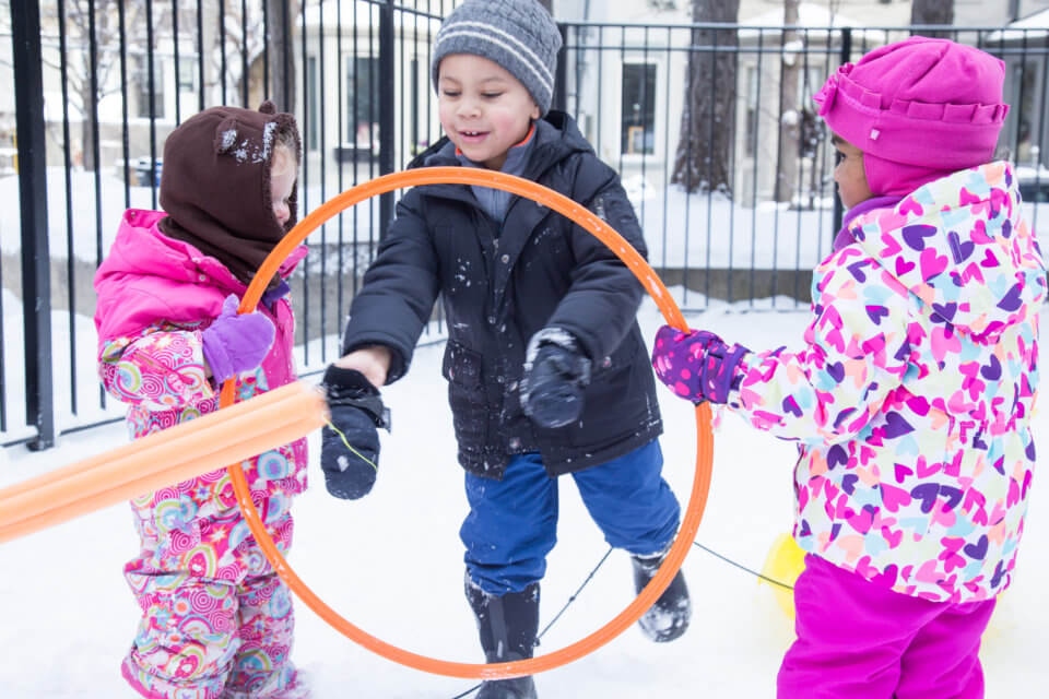 playing outdoor activities at daycare
