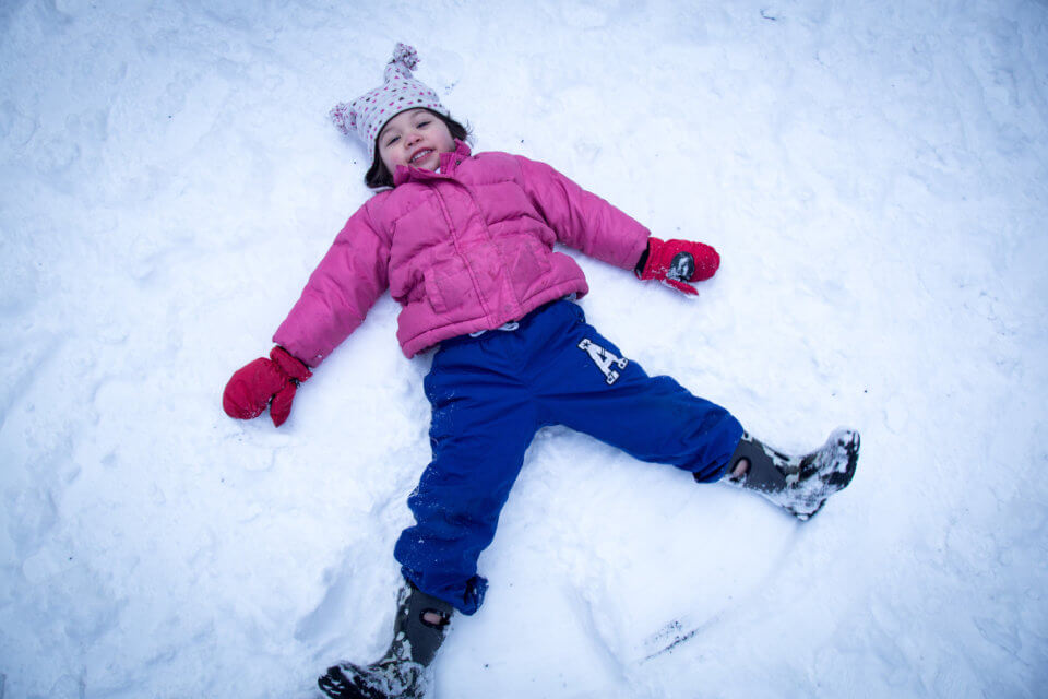 creating snow angels