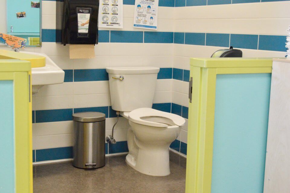 Clean bathroom at Red Deer Daycare Centre