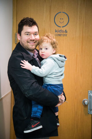 Parent and child at daycare