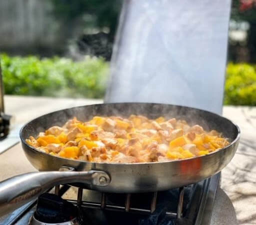 Pan with Monster Mango Chicken Kidco Kitchen recipe